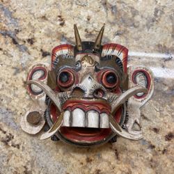 Antique , vintage Hand Painted Thai Face Mask