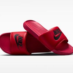 New Nike Men's Victori One Slide Slip On Red/Black #CN9675-600 Size 9
