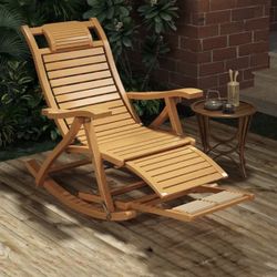 Rocking Chair, Lounge Chair, Foldable Bamboo Chair, Outdoor Rocking Chair