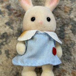 Japan Sylvanian Families BABY IVORY BLUE RABBIT Dollhouse Miniature Figure Toy