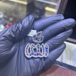 Allah Pendant Colorful Stones VVS D