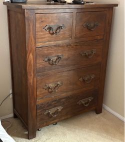 Handmade Solid Wood 5-Drawer Chest – Imported Artisan Piece (Traditional Joinery)