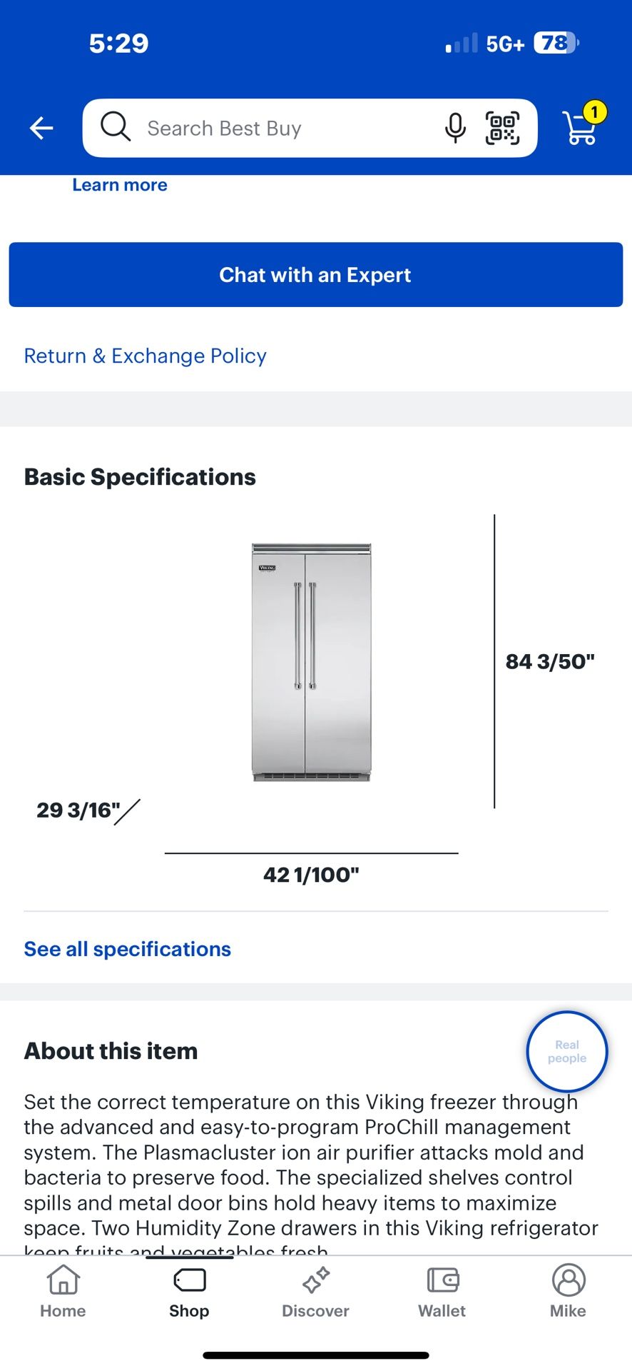 NEW VIKING 5 SERIES SIDE BY SIDE BUILTIN FRIDGE WITH A 2 YEAR EXTENDED WARRANTY FULLY TRANSFERABLE 2/19/25