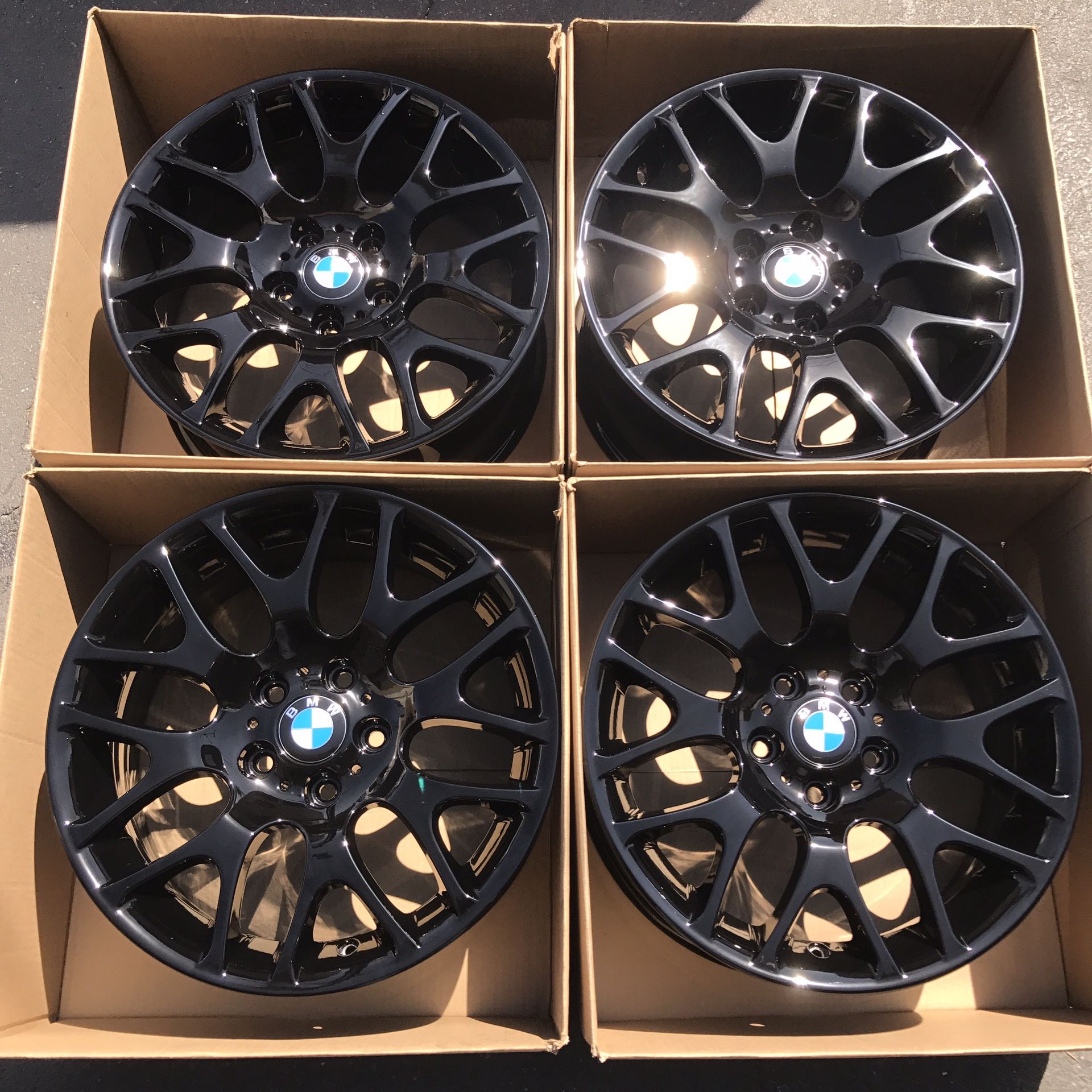 18" oem BMW 328i 350i 325i factory wheels 18 inch staggered gloss black rims 3 series BMW