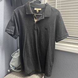Burberry dark grey polo shirt