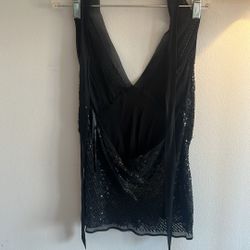 Black - size Large Laundry by Shelli Segal sequence halter top