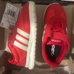 Adidas - red/white toddler 8