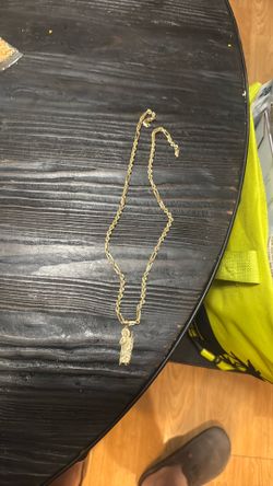 14k Milano rope gold chain and pendant