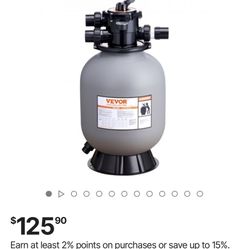 VEVOR Sand Filter, 16-inch, Up to 35 GPM Flow Rate, Above Inground Swimming Pool Sand Filter System with 7-Way Multi-Port Valve, Filter, Backwash, Rin