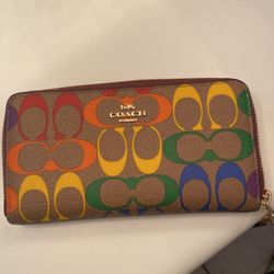 Tri Color Coach Wallet 