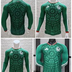 Soccer Mexico jersey Mundial green New Jersey  long sleeve player version sleeve long sleeve Women’s size 2025 Futbol manga larga manga corta Mujeres 