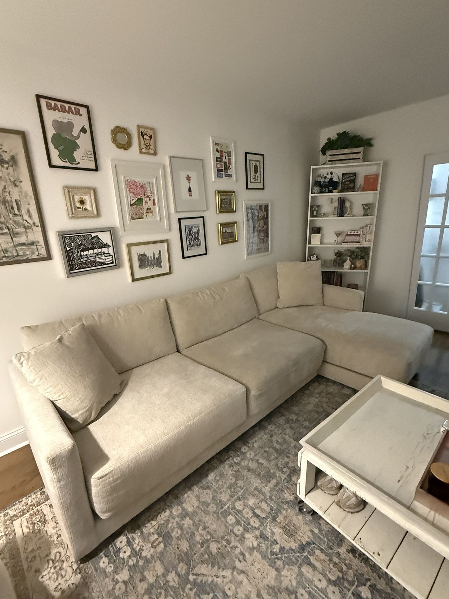 NEED TO SELL BY SUN Crate & Barrel Gather Deep 2-Piece Sectional w/ Right-Arm Chaise