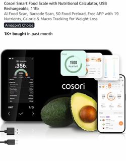 🔥 Cosori Smart Food Scale – New | USB Rechargeable | AI Nutrition Tracking
