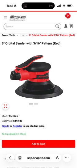 6inch snapon sander