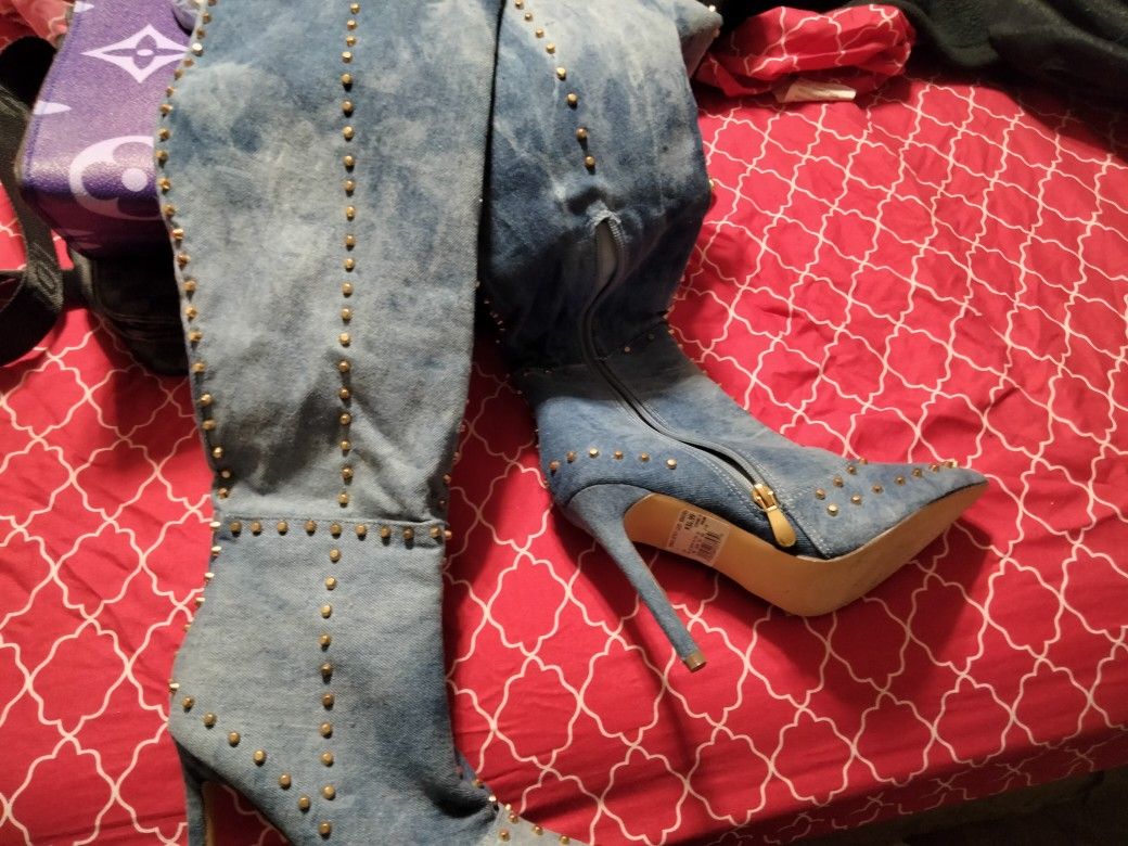 Thigh High Jean Boots