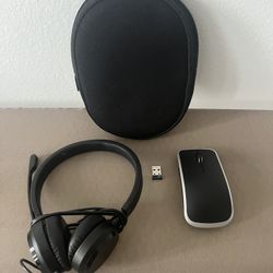 Dell Wireless WL7024 Headset & Mouse Bundle with Case