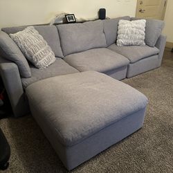 4pc Cloud Couch Dupe/Allandale Modular Sectional Sofa Set