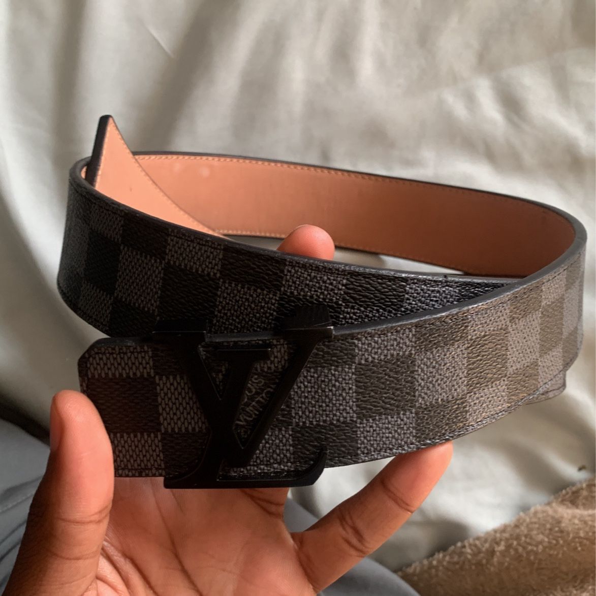 Black LV Belt & Pouch (105/42 Or Size 38)