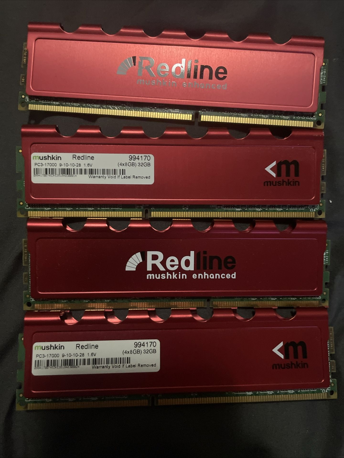 Mushkin Redline (4X8GB) Desktop PC3-12800 DDR3 1600MHz Desktop Gaming Memory Lot