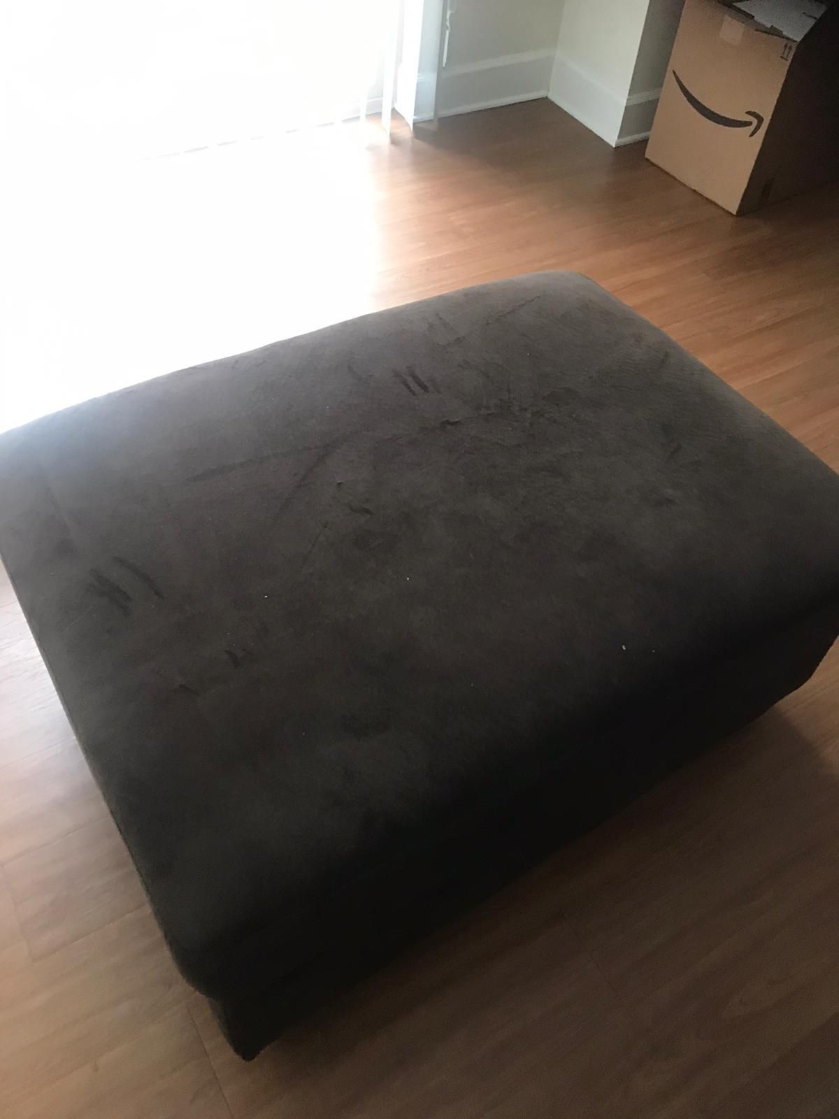 Chocolate Brown Suede Ottoman