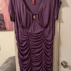 Plus Size Women’s Apple Bottom rouched purple dress size 2X pre