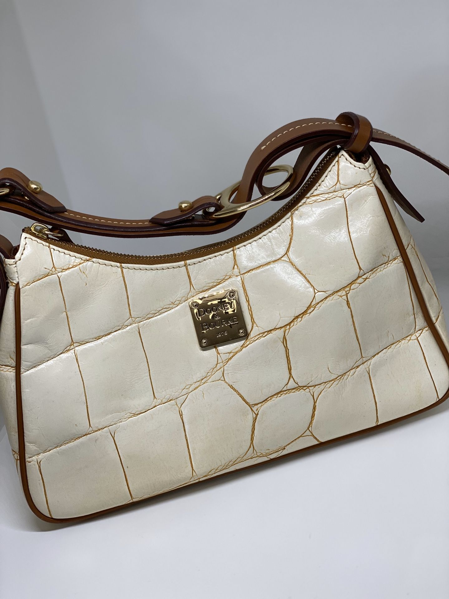 DOONEY & BOURKE CROC EMBOSSED HOBO BAG