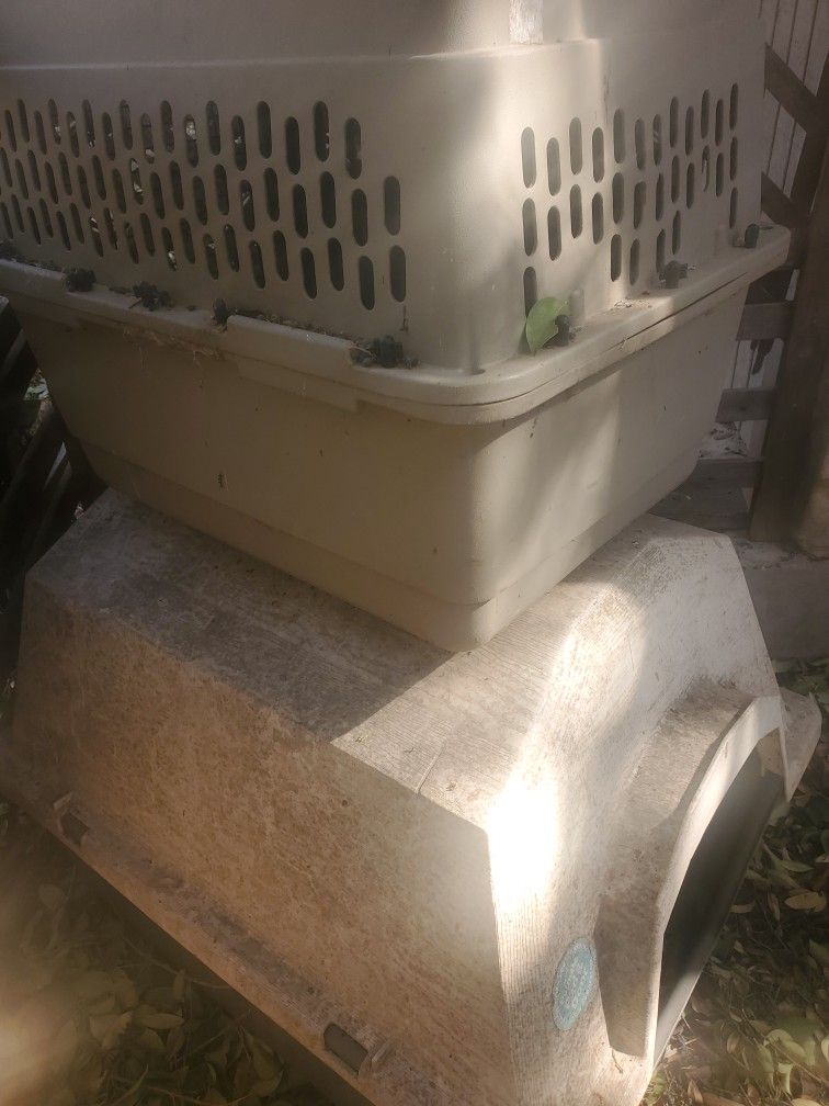 Medium pet carrier and large dog house