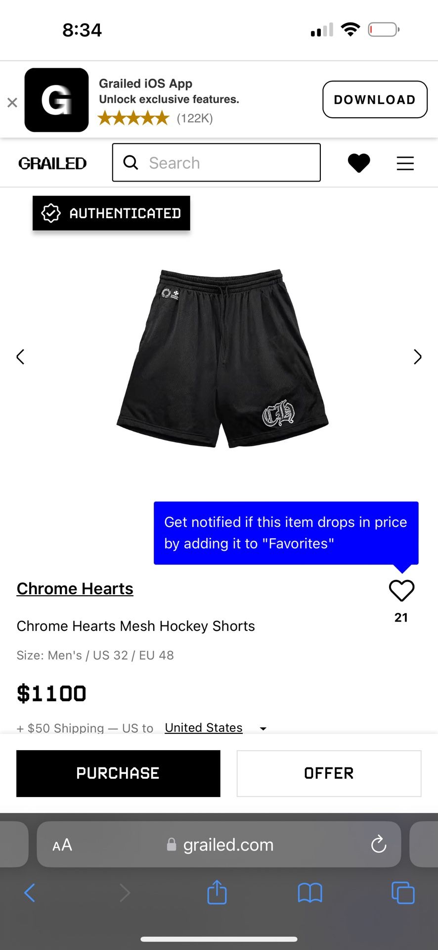 Chrome Hearts Jersey Shorts