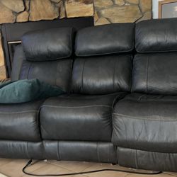 Leather Grey Electric Couch 