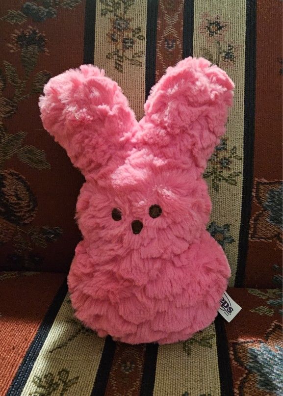 EASTER PEEPS FUZZY PINK BUNNY RABBIT SOFT  PLUSH  