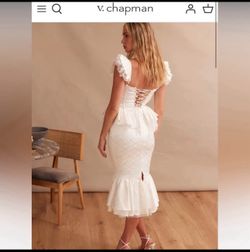 V Chapman Set Medici Skirt and Sorrento Top in white Mini Floral Brocade