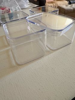 Set of 4 Clear Plastic Storage Containers with Lids