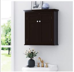 Bathroom Cabinet Wall Mounted, Hanging Bathroom Storage Cabinet Over Toilet, Medicine Cabinet with Doors and Shelves (Espresso)