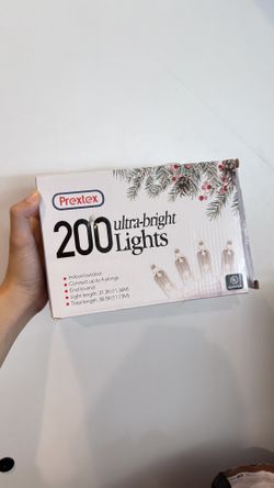 Prextex 200 Ultra-Bright String Lights Clear Bulbs White Wire Indoor Outdoor