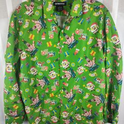 Men's SpongeBob SquarePants Patrick Christmas Long Sleeve Shirts Size Large