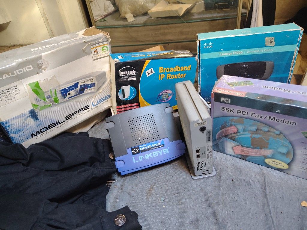 M-audio /Broadband IP Router/Cisco /Linksys//Netgear/56K Pci Fax Modem/ Lacie 120gb Drive