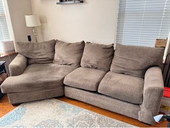 Grey Sectional Sofa with Snuggler