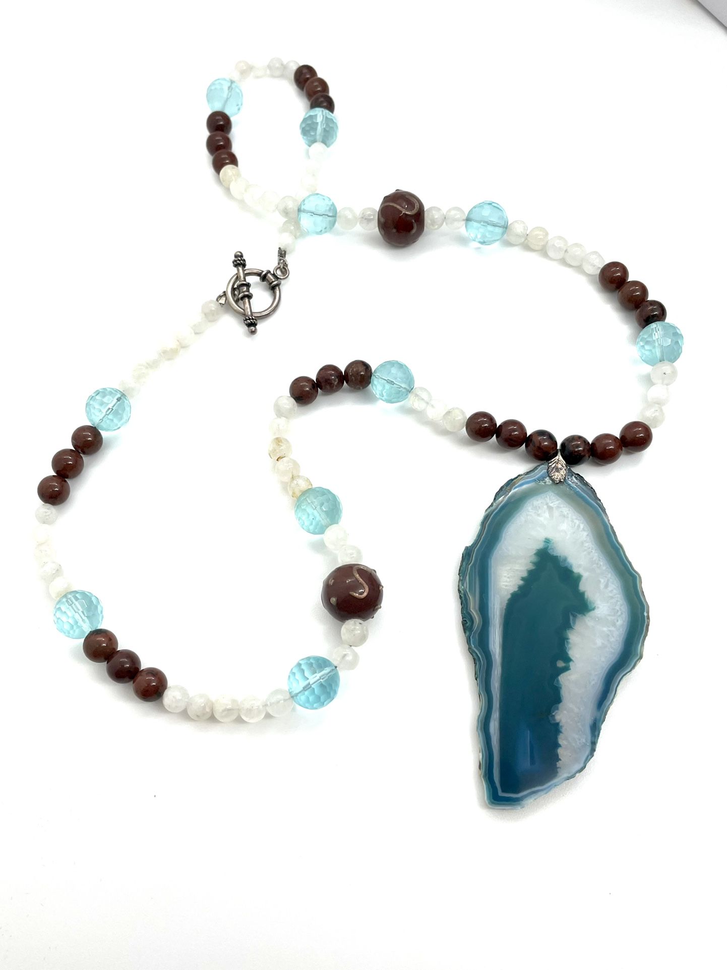 29” Agate And Moonstone Necklace