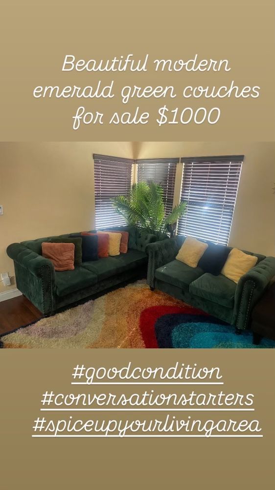 Modern Emerald Green Couch’s
