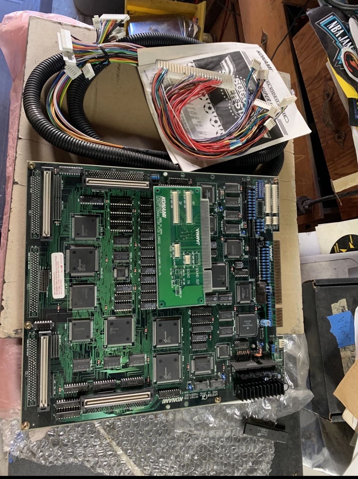 Konami Soccer Superstars 4 Player Arcade Video Game Pcb Board