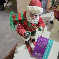 SANTA 🎅 CHRISTMAS VINTAGE SKIER SNOWMAN 