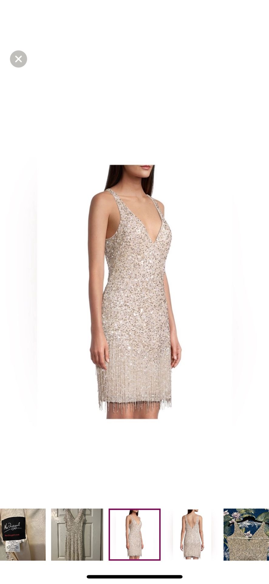 Mac Duggal Fringe Flapper Sequin Dress Size 2