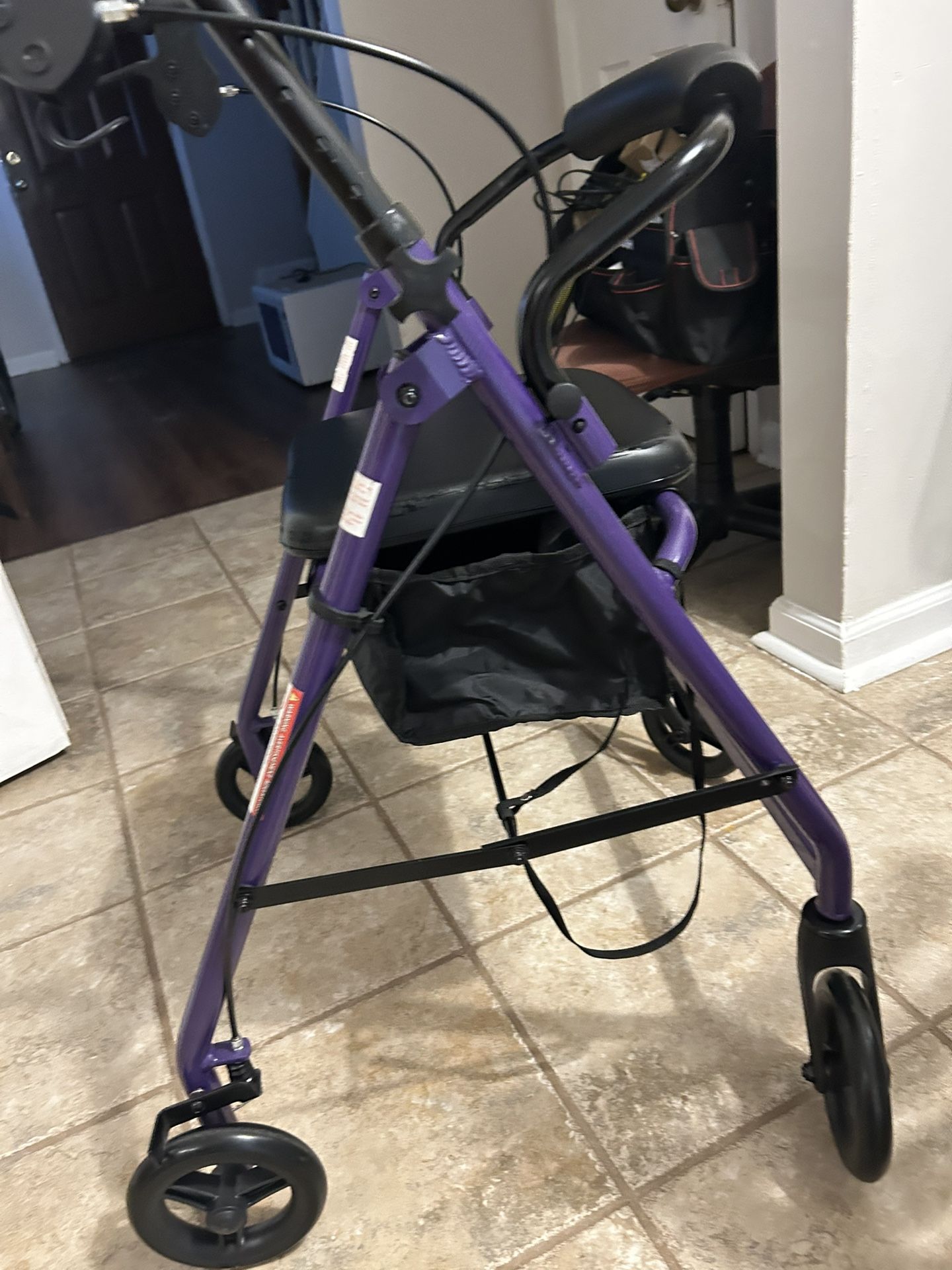 Rollator + Foldable Walker With 2 Wheels + Walking Cane ( Your Choice ) New