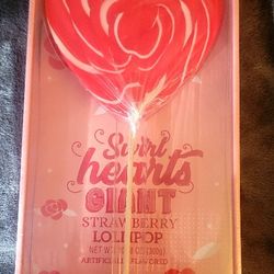 Swirl Heart Giant Strawberry Lollipop!!