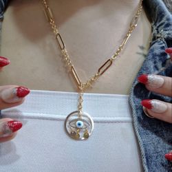 Devil Eye Necklace Gold