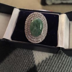 925 Beryl And Sapphire Ring