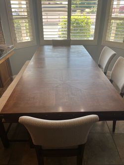 Dining Table with 4 Chairs + Bench | Seats 7