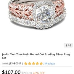 Julia Engagement Rings 2 Tone Sterling Silver