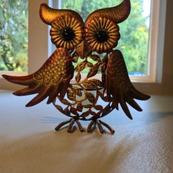 Metal Owl Candle Holder