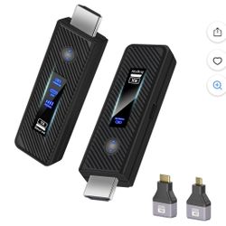 2025 Upgraded Wireless HDMI Transmitter And Receiver 165FT/50M, Wireless HDMI Extender Kit For 4K@30Hz Input, 1080P@60Hz Output, 5.8G+2.4G Hig